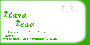 klara kese business card